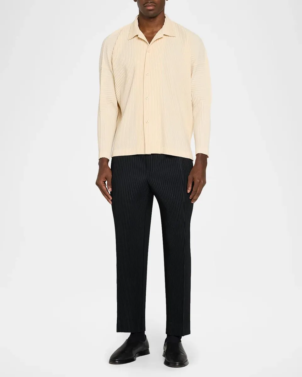 Homme Plissé Issey Miyake Men's Pleated Button-Front Shirt | Thumbnail 2 Homme Plissé Issey Miyake Men's Pleated Button-Front Shirt | Thumbnail 2