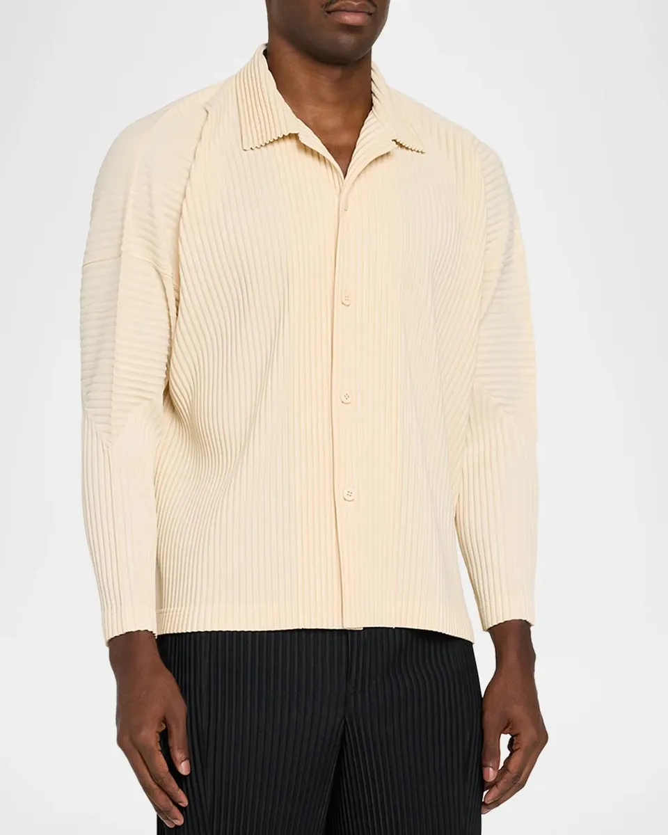 Homme Plissé Issey Miyake Men's Pleated Button-Front Shirt | Thumbnail 4 Homme Plissé Issey Miyake Men's Pleated Button-Front Shirt | Thumbnail 4