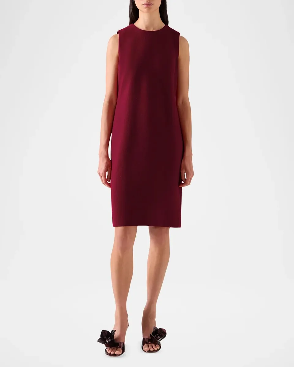 Akris Double-Face Wool Crêpe Sheath Mini Dress | Thumbnail 4 Akris Double-Face Wool Crêpe Sheath Mini Dress | Thumbnail 4