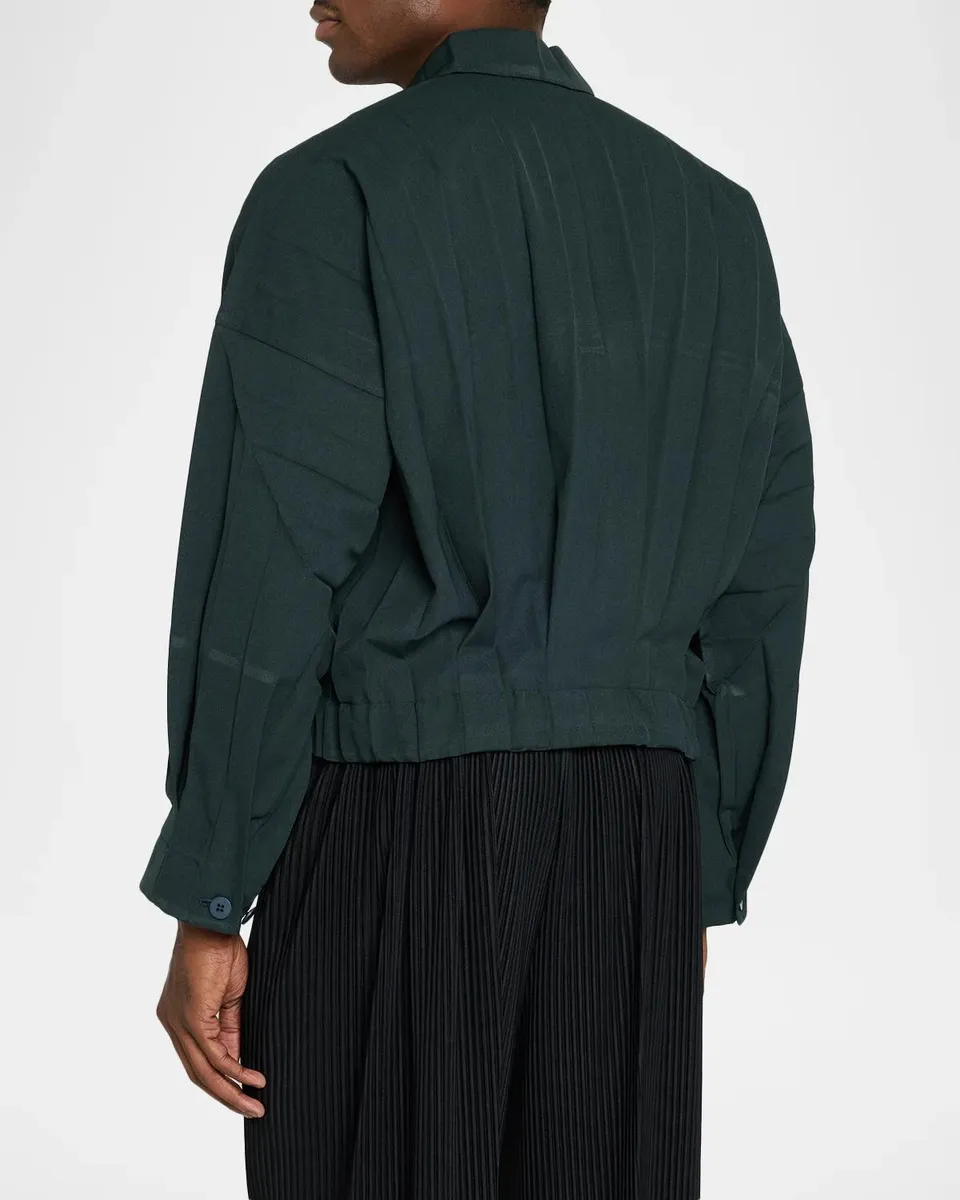 Homme Plissé Issey Miyake Men's Pleated Structured Overshirt | Thumbnail 3 Homme Plissé Issey Miyake Men's Pleated Structured Overshirt | Thumbnail 3