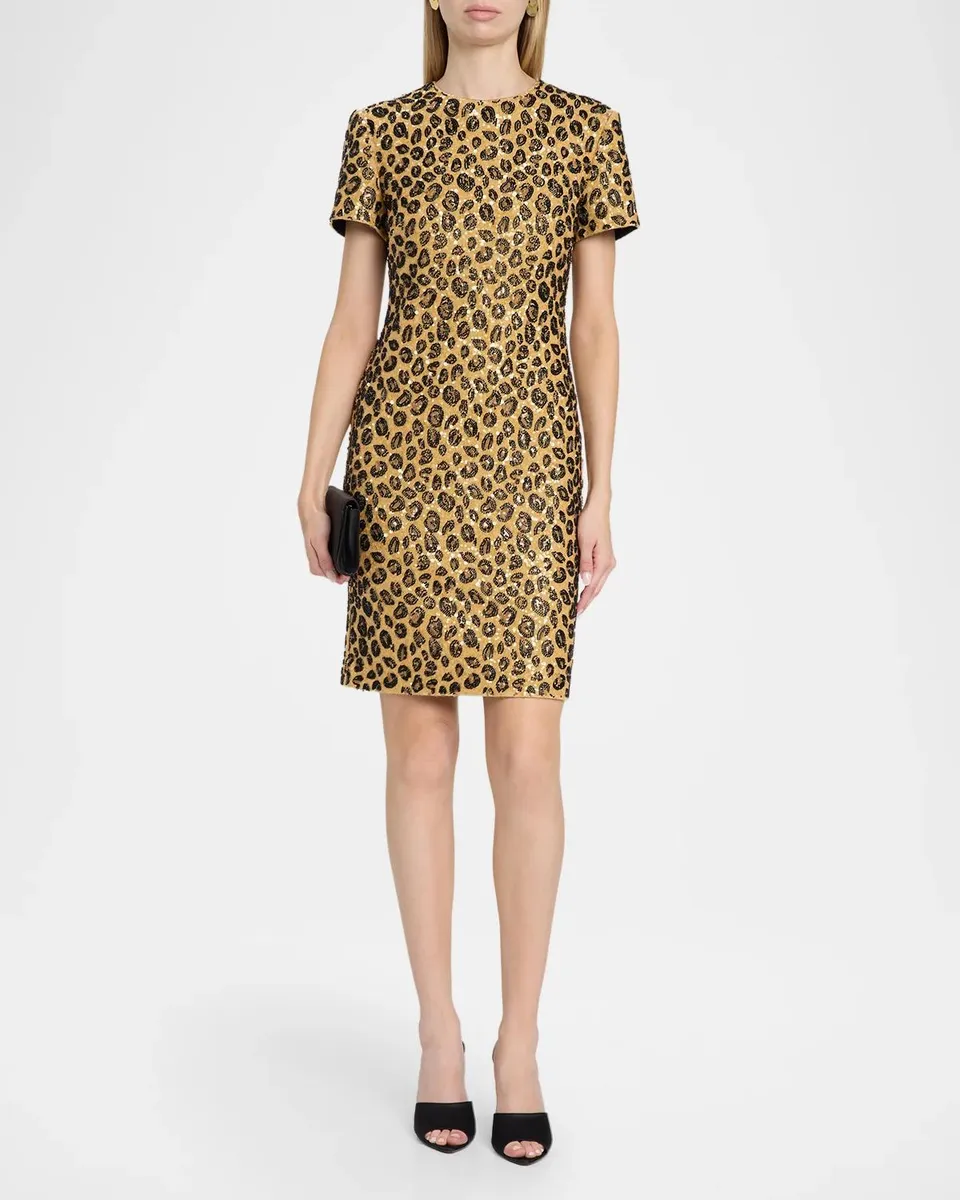Toccin Yvette Sequined Leopard Knee-Length Dress | Thumbnail 2 Toccin Yvette Sequined Leopard Knee-Length Dress | Thumbnail 2