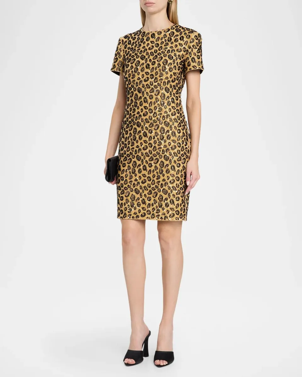 Toccin Yvette Sequined Leopard Knee-Length Dress | Thumbnail 4 Toccin Yvette Sequined Leopard Knee-Length Dress | Thumbnail 4