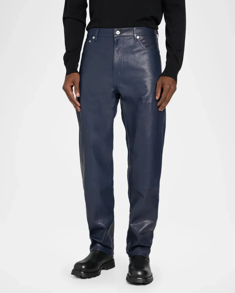 PUBLIC SCHOOL NEW YORK Men's Slim Leather Straight-Leg 5-Pocket Pants | Thumbnail 4 PUBLIC SCHOOL NEW YORK Men's Slim Leather Straight-Leg 5-Pocket Pants | Thumbnail 4