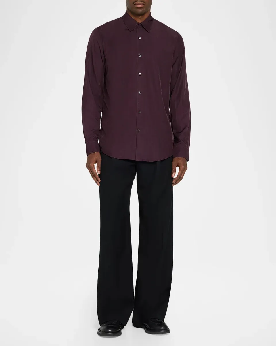 Dries Van Noten Men's Point-Collar Viscose & Cotton Dress Shirt | Thumbnail 2 Dries Van Noten Men's Point-Collar Viscose & Cotton Dress Shirt | Thumbnail 2