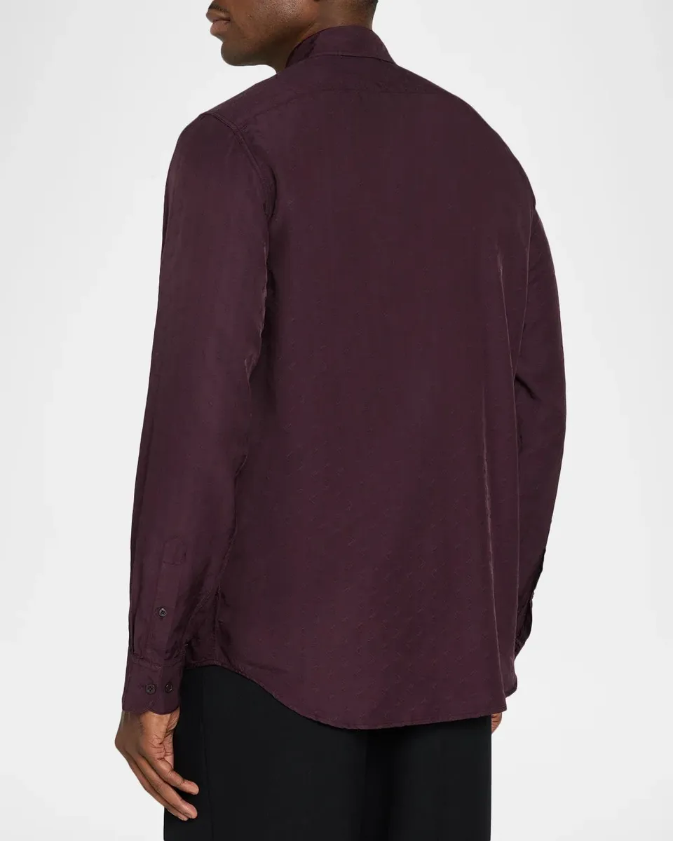 Dries Van Noten Men's Point-Collar Viscose & Cotton Dress Shirt | Thumbnail 3 Dries Van Noten Men's Point-Collar Viscose & Cotton Dress Shirt | Thumbnail 3