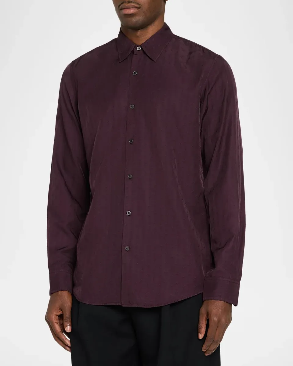 Dries Van Noten Men's Point-Collar Viscose & Cotton Dress Shirt | Thumbnail 4 Dries Van Noten Men's Point-Collar Viscose & Cotton Dress Shirt | Thumbnail 4