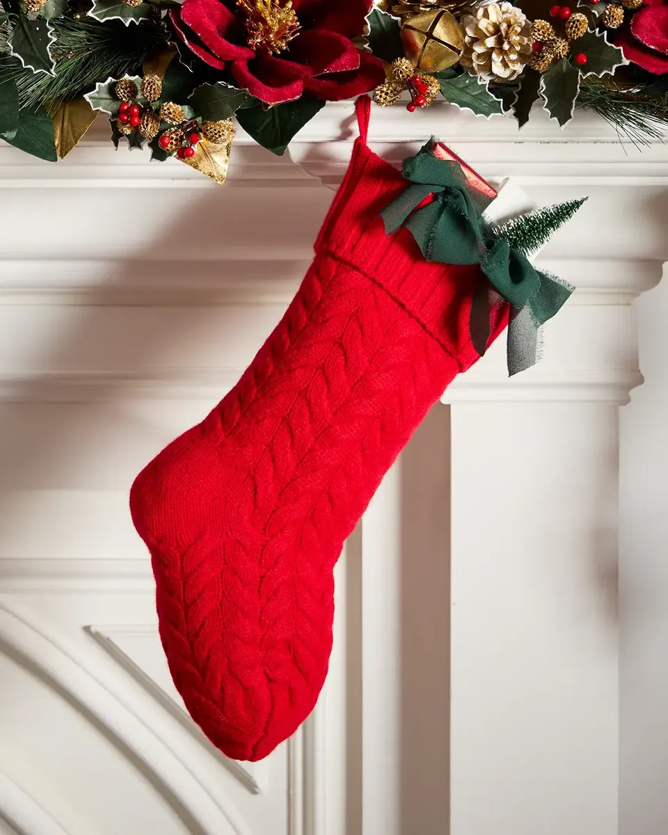 Sofia Cashmere Cable Knit Cashmere Christmas Stocking | Thumbnail 2 Sofia Cashmere Cable Knit Cashmere Christmas Stocking | Thumbnail 2
