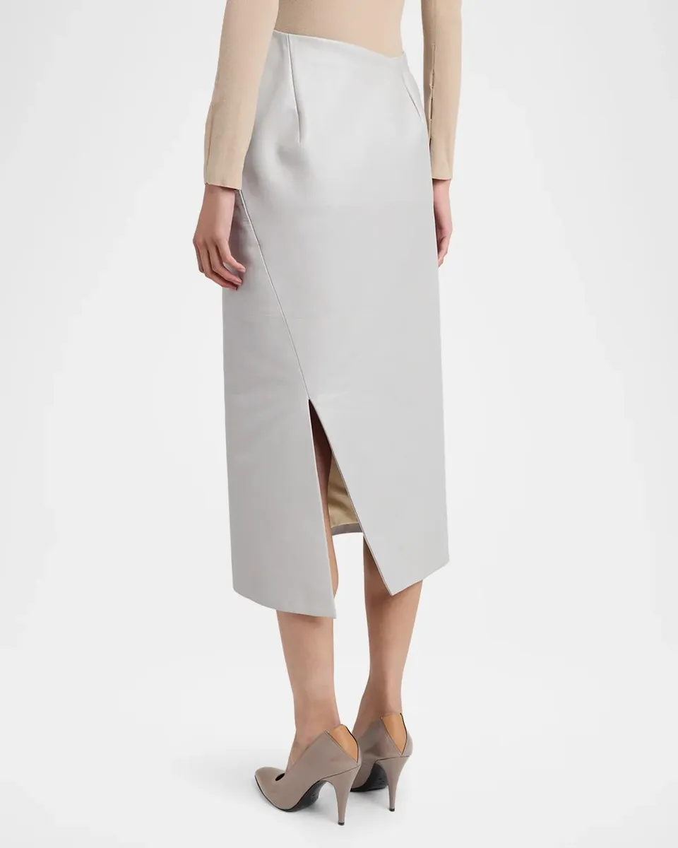 Jil Sander Wrap Leather Midi Skirt | Thumbnail 3 Jil Sander Wrap Leather Midi Skirt | Thumbnail 3
