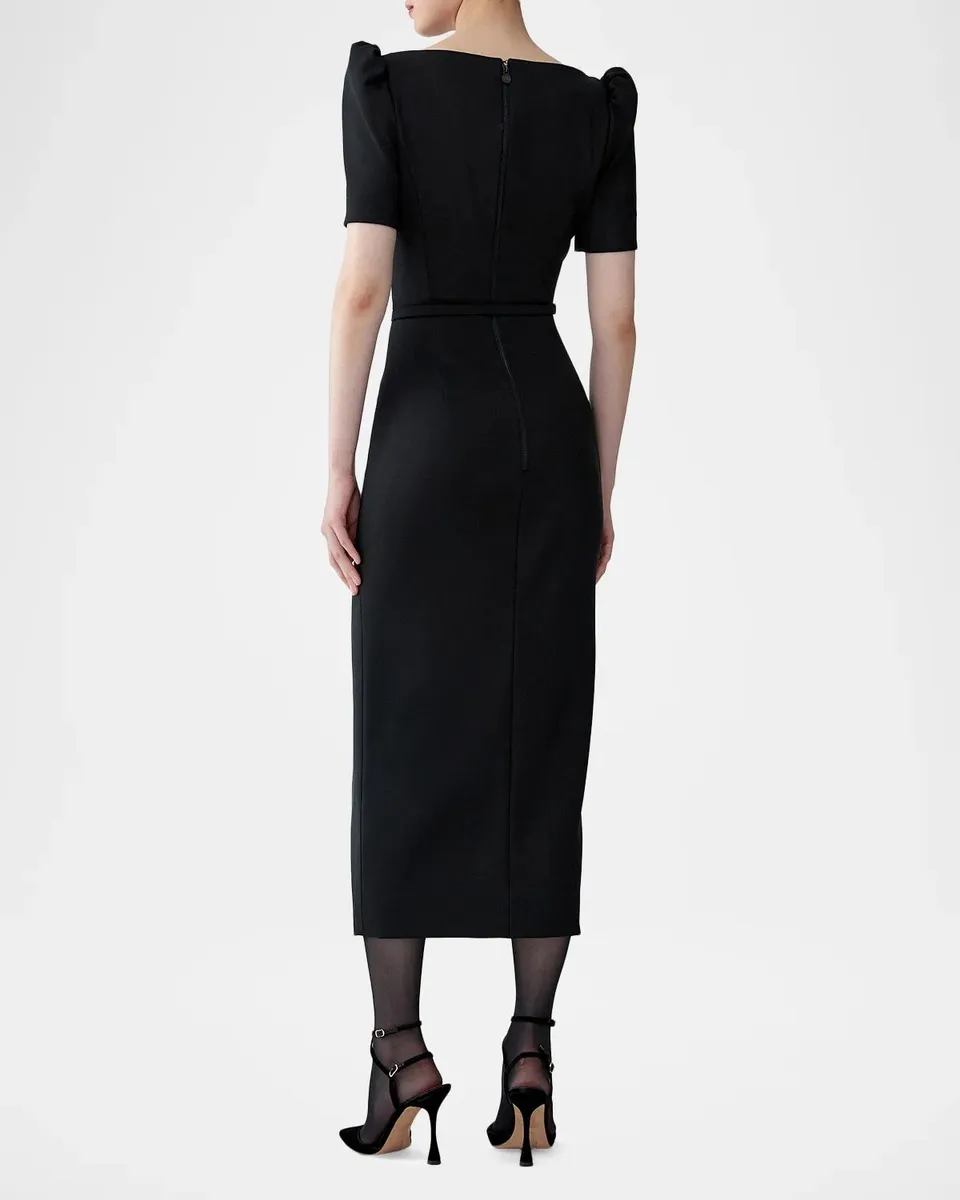 Carolina Herrera Split-Front Belted Midi Dress | Thumbnail 3
