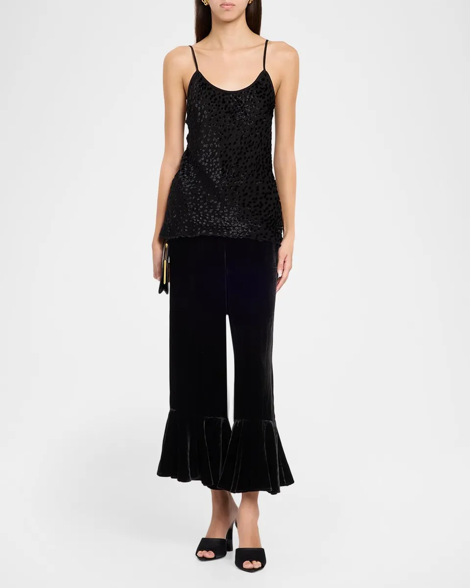A.L.C. Camille Velvet Ruffle-Hem Pants | Thumbnail 2