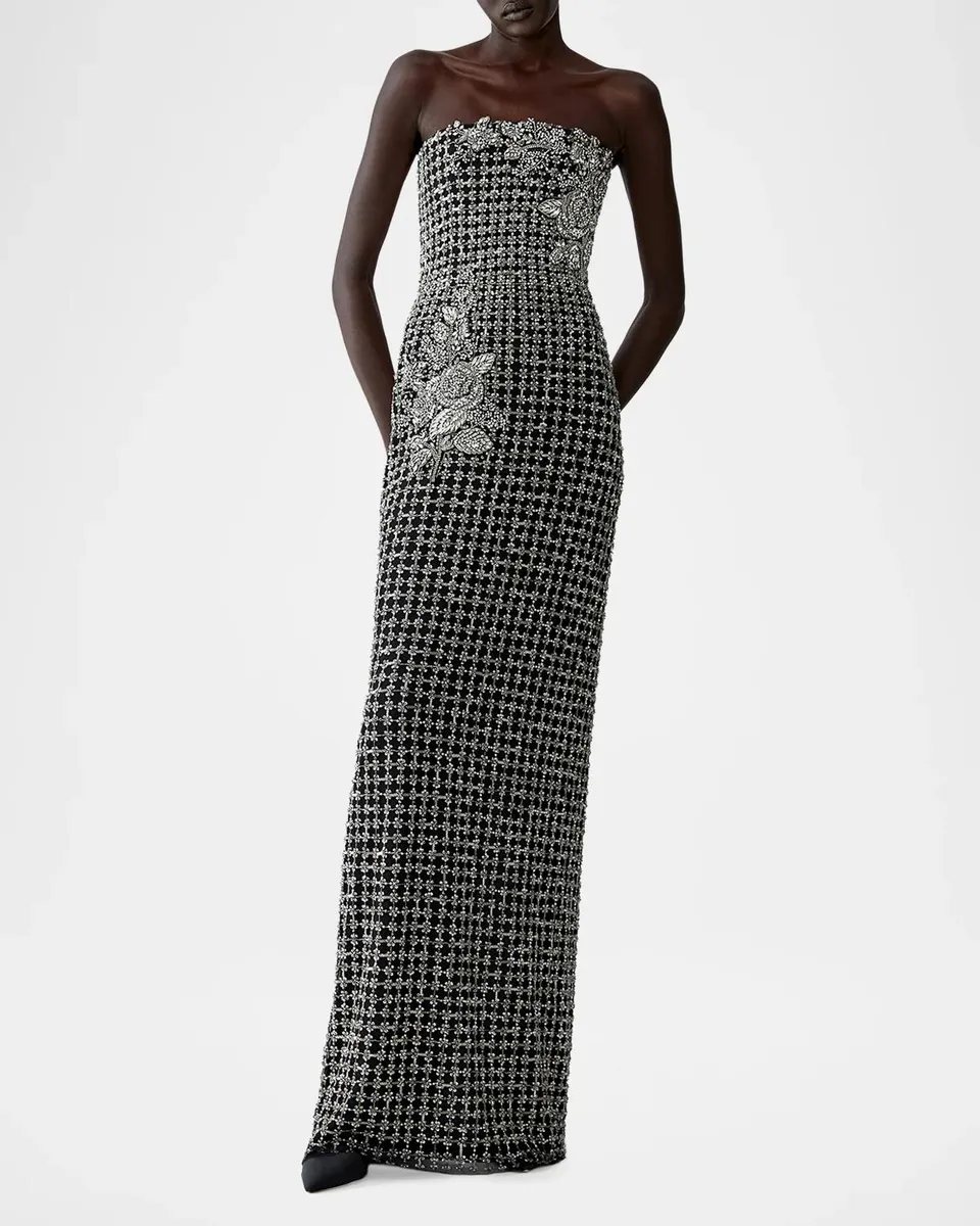 Carolina Herrera Crystal-Embellished Strapless Column Gown | Thumbnail 2