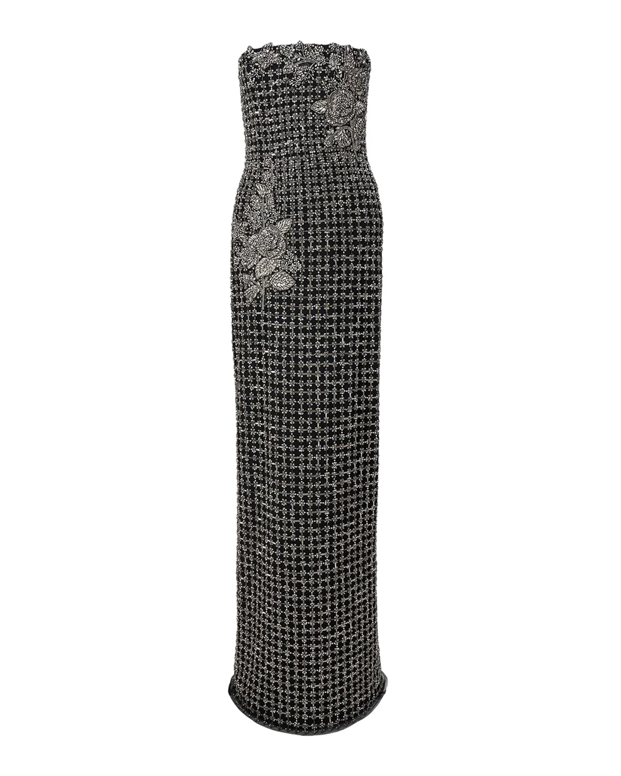 Carolina Herrera Crystal-Embellished Strapless Column Gown