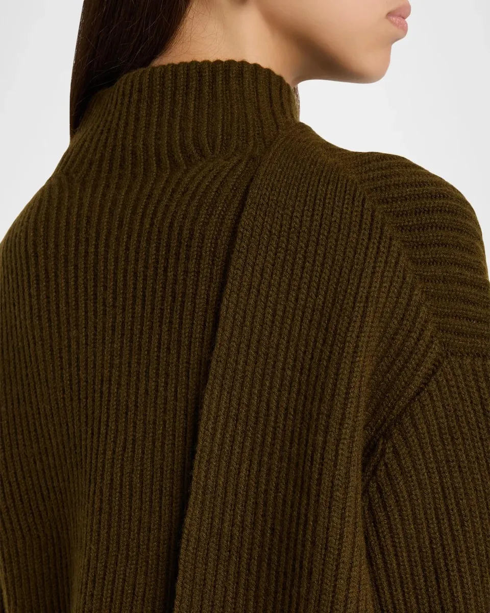 Vince Draped Rib-Knit Shawl Sweater | Thumbnail 5
