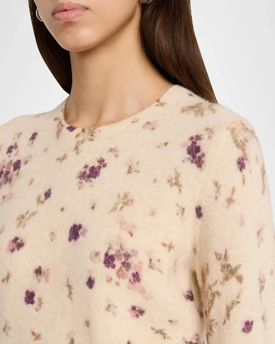 Vince Floral Wool-Blend Crewneck Sweater | Thumbnail 5 Vince Floral Wool-Blend Crewneck Sweater | Thumbnail 5