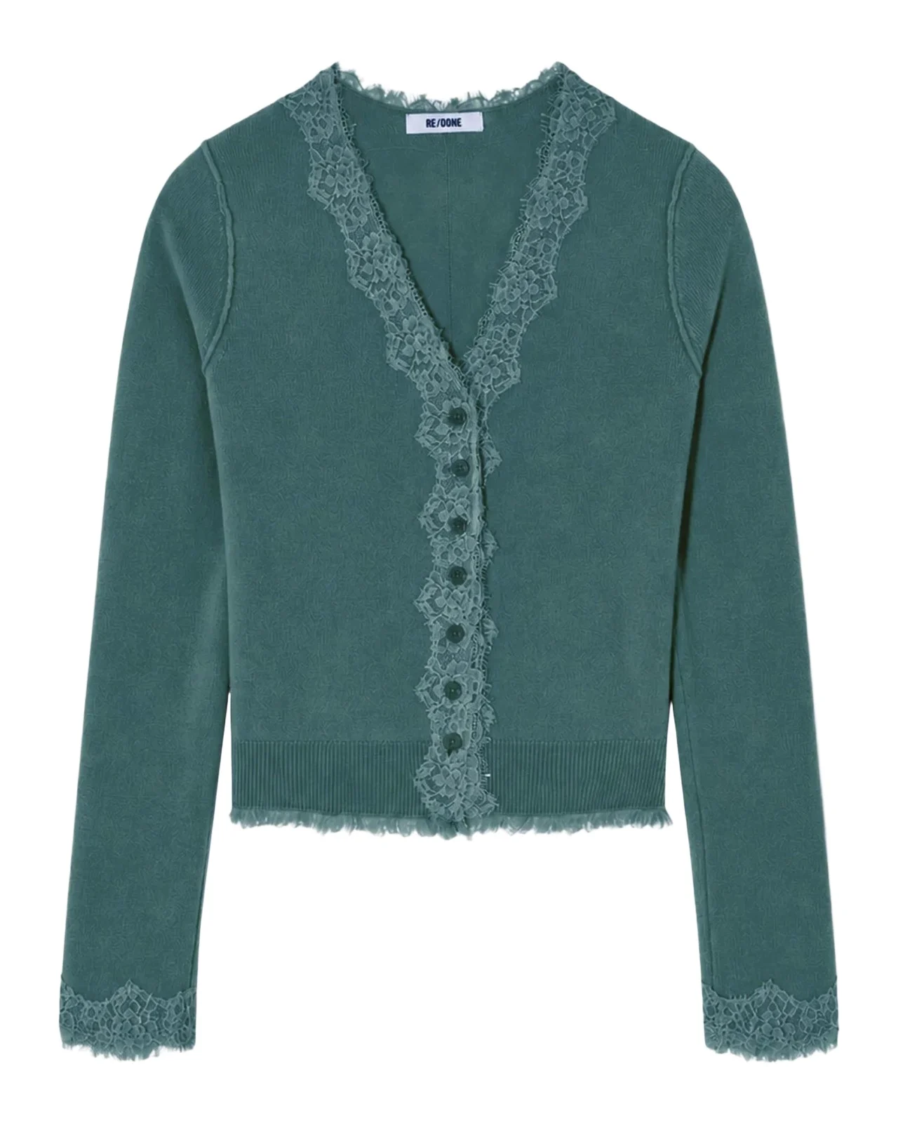 Ruby Lace-Trim Cashmere Cardigan