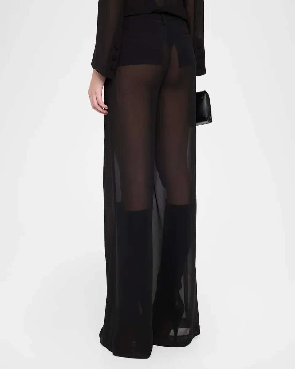 L'Agence Allanah Sheer Wide-Leg Trousers | Thumbnail 3