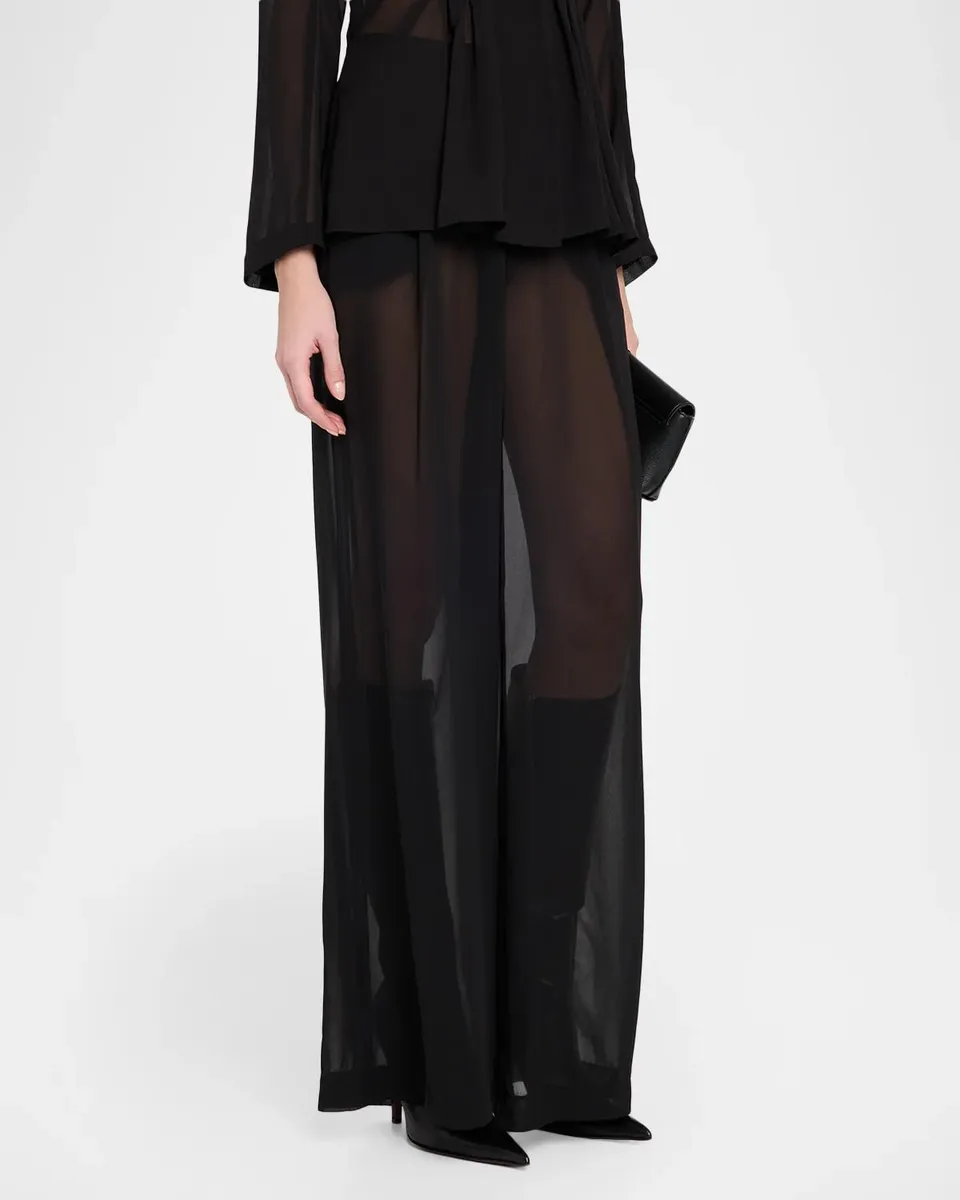 L'Agence Allanah Sheer Wide-Leg Trousers | Thumbnail 4
