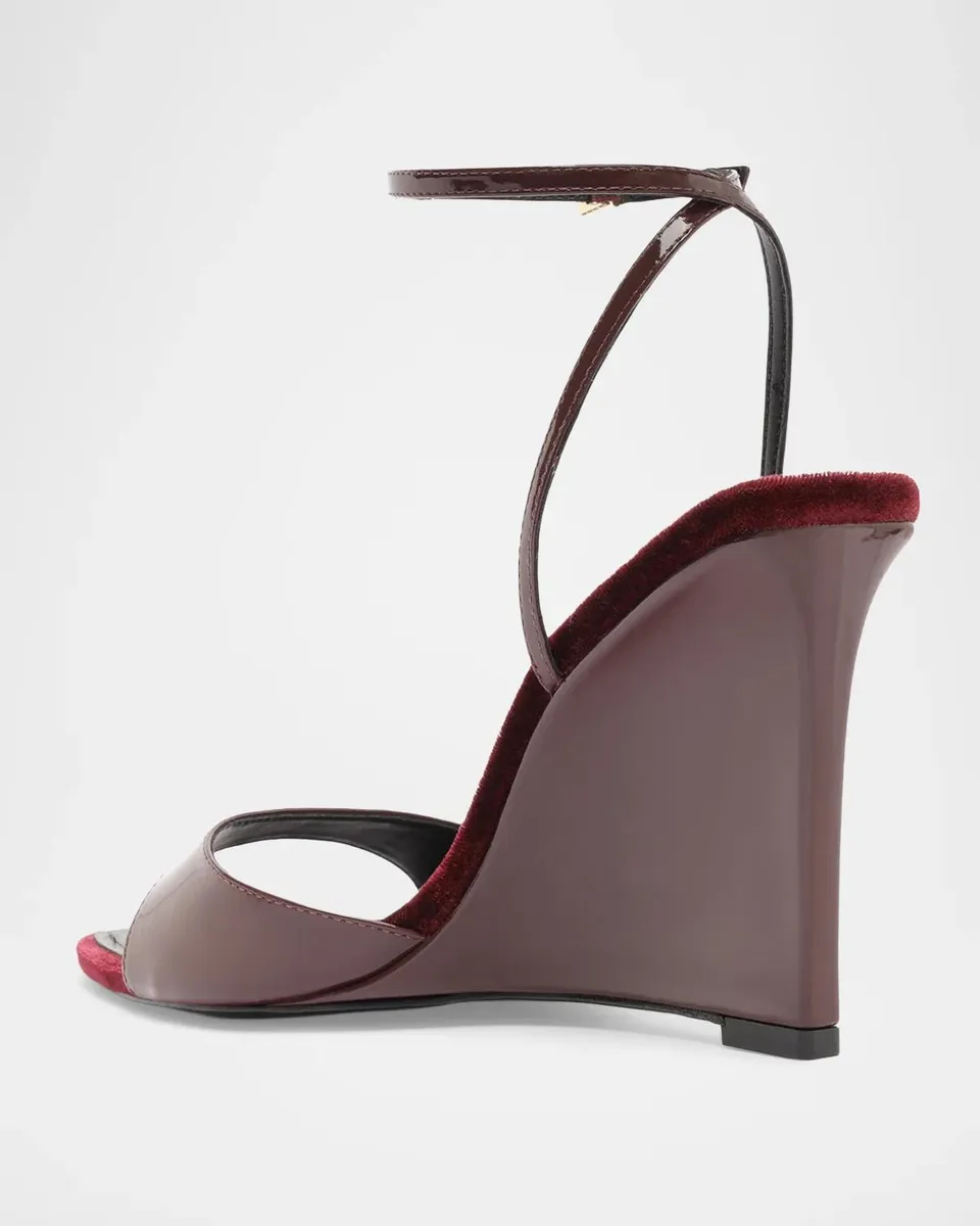 Schutz 100mm Elodie Patent Leather Wedge Sandals | Thumbnail 2 Schutz 100mm Elodie Patent Leather Wedge Sandals | Thumbnail 2
