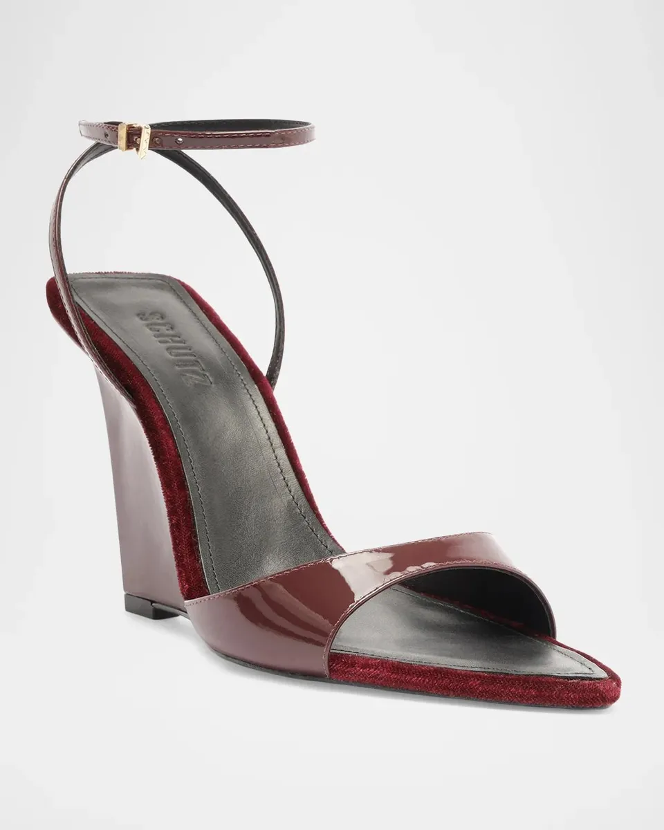 Schutz 100mm Elodie Patent Leather Wedge Sandals | Thumbnail 6 Schutz 100mm Elodie Patent Leather Wedge Sandals | Thumbnail 6