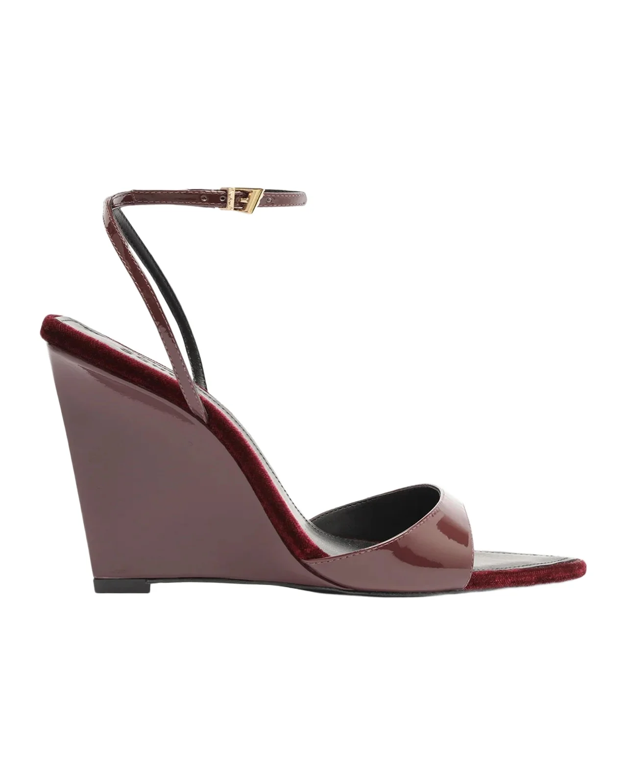 100mm Elodie Patent Leather Wedge Sandals 100mm Elodie Patent Leather Wedge Sandals