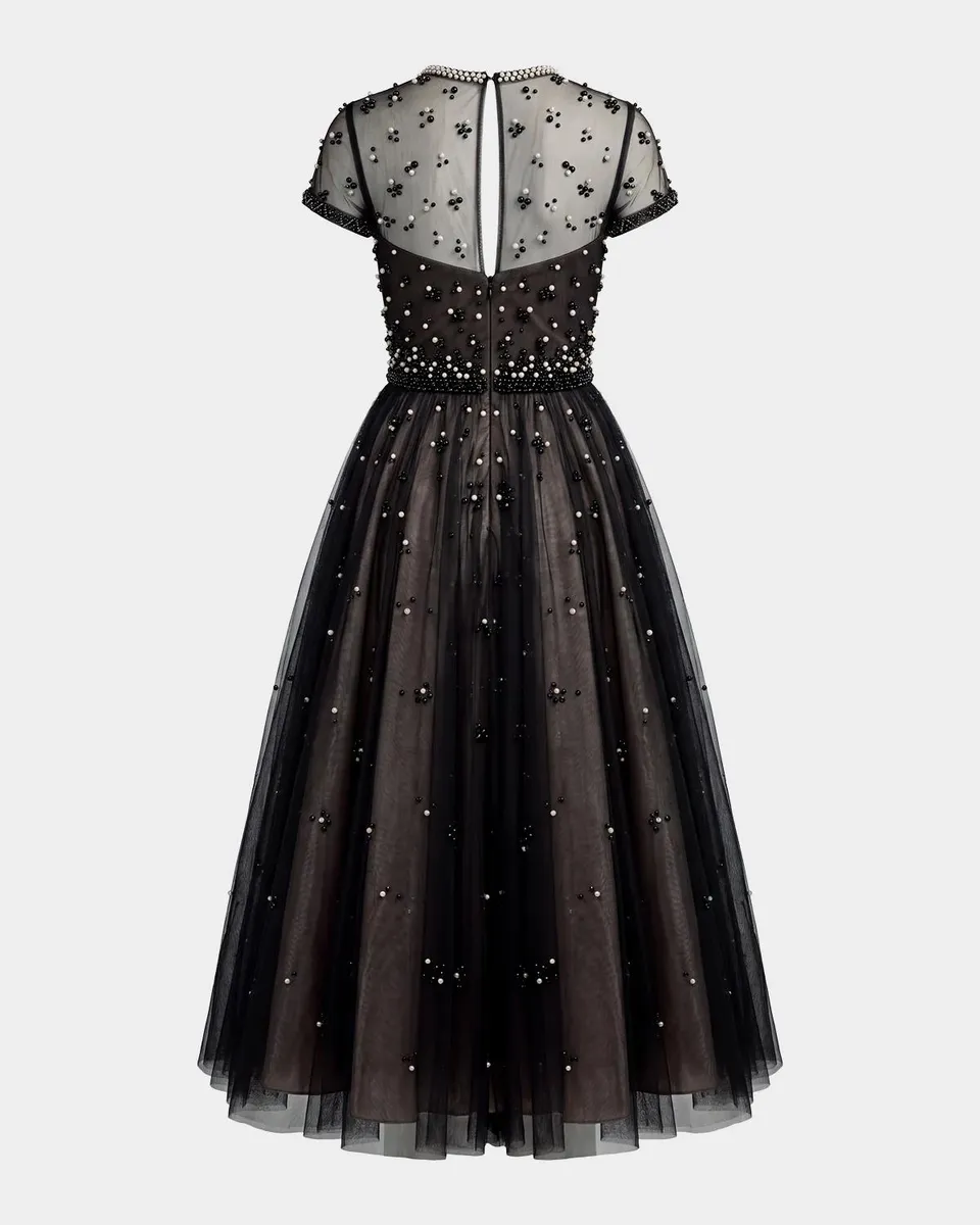 Mac Duggal Beaded Tulle Midi Dress | Thumbnail 5
