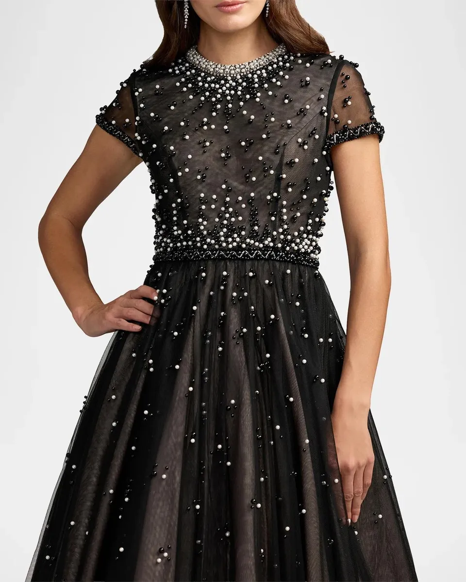 Mac Duggal Beaded Tulle Midi Dress | Thumbnail 7