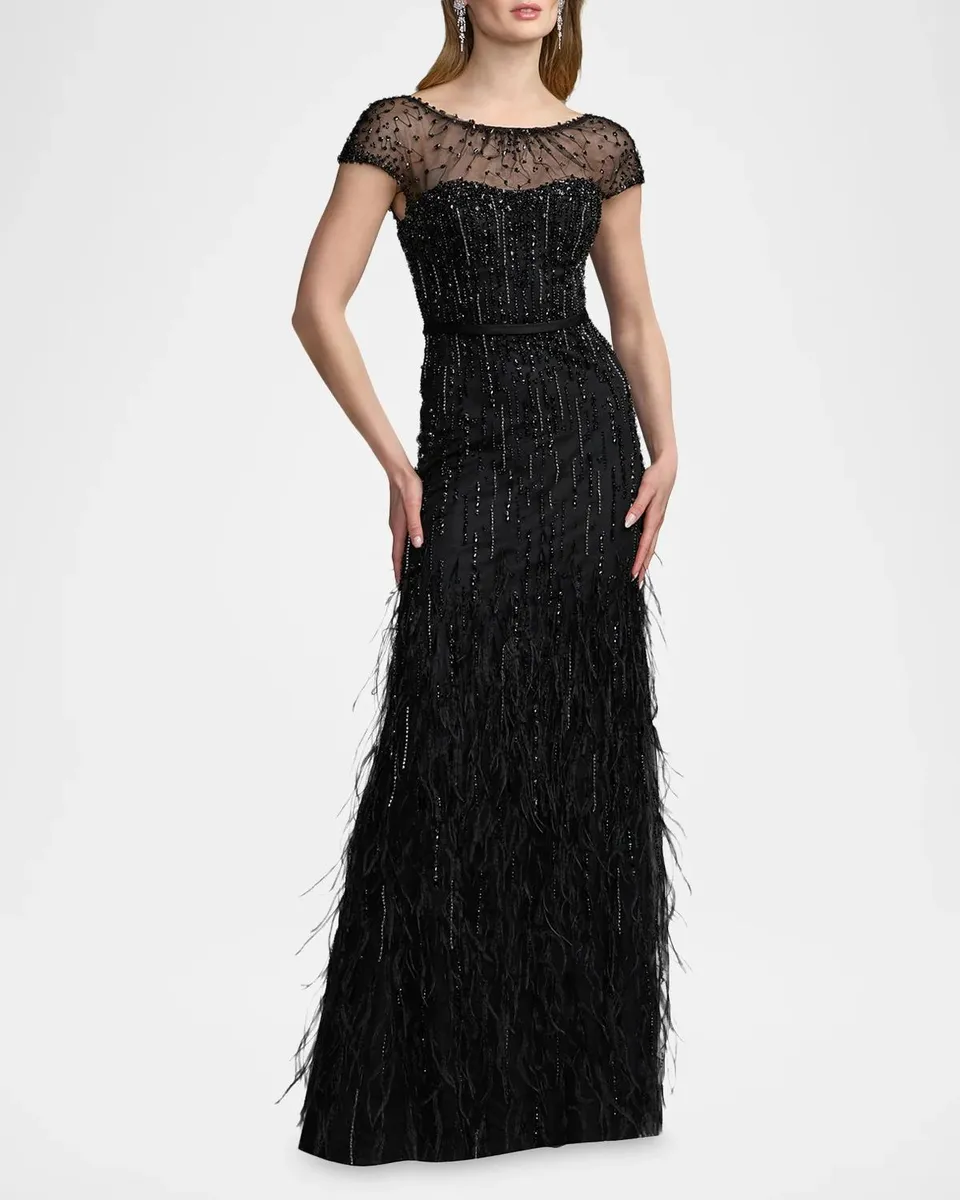 Mac Duggal Embellished Illusion Column Gown | Thumbnail 2