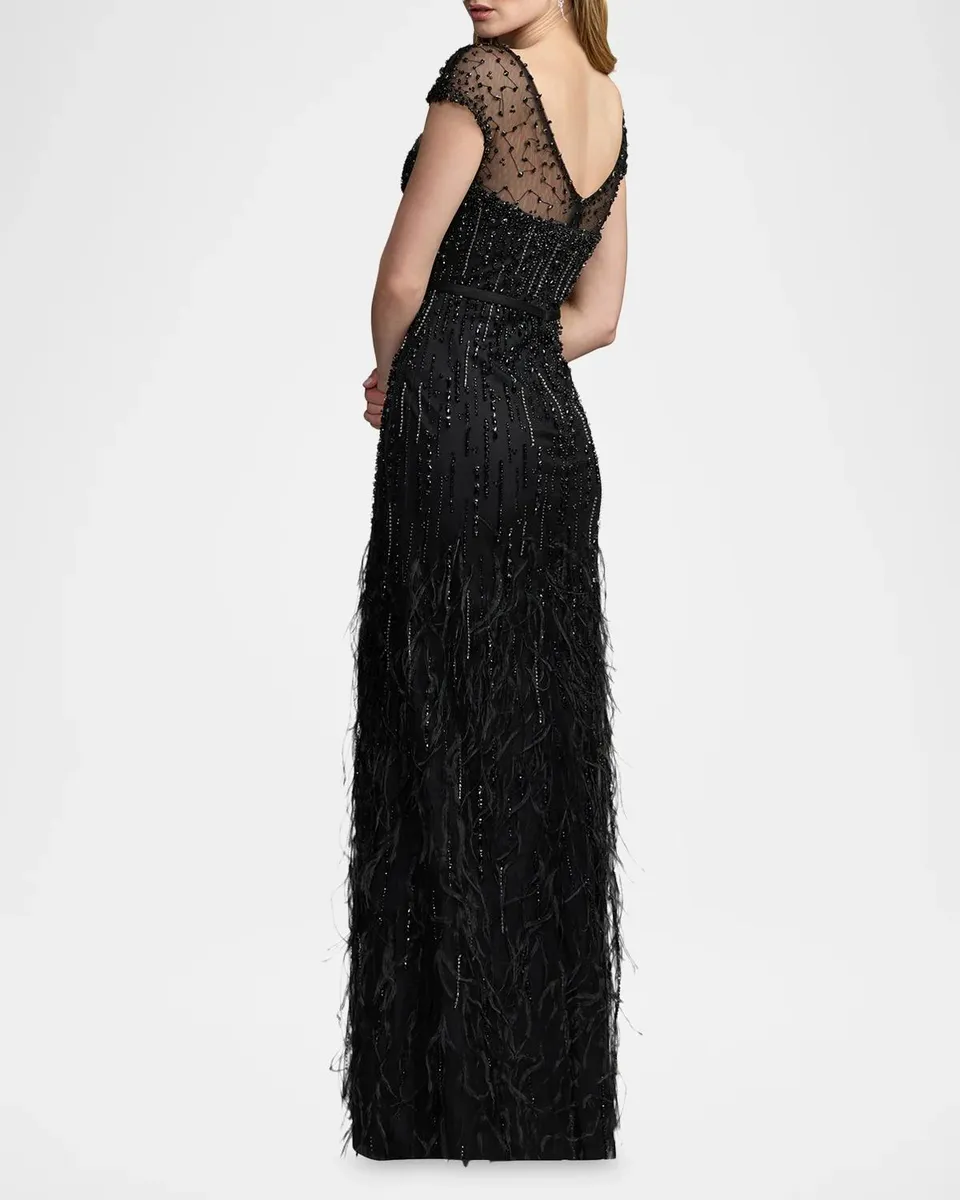 Mac Duggal Embellished Illusion Column Gown | Thumbnail 3