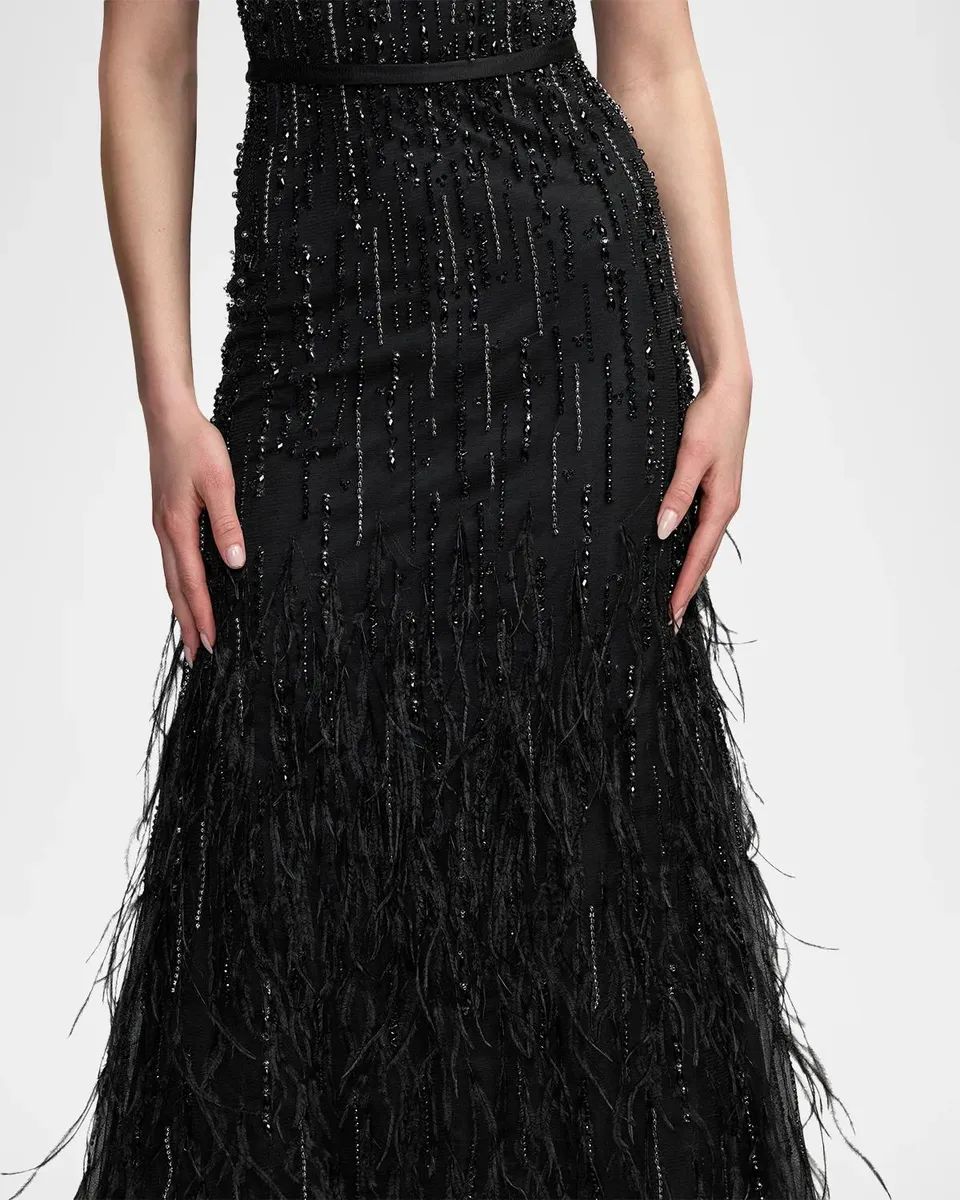 Mac Duggal Embellished Illusion Column Gown | Thumbnail 4