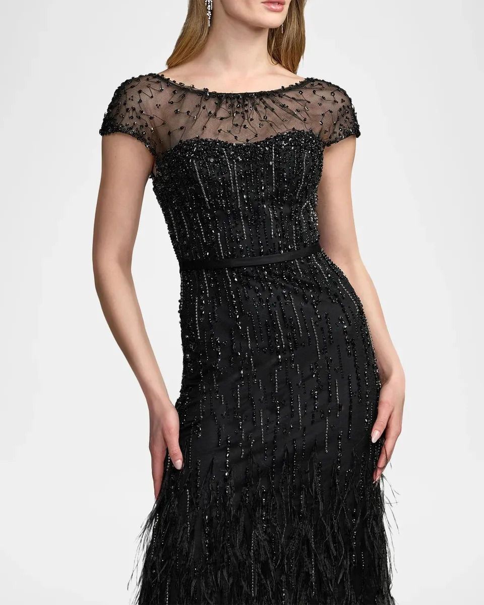 Mac Duggal Embellished Illusion Column Gown | Thumbnail 5
