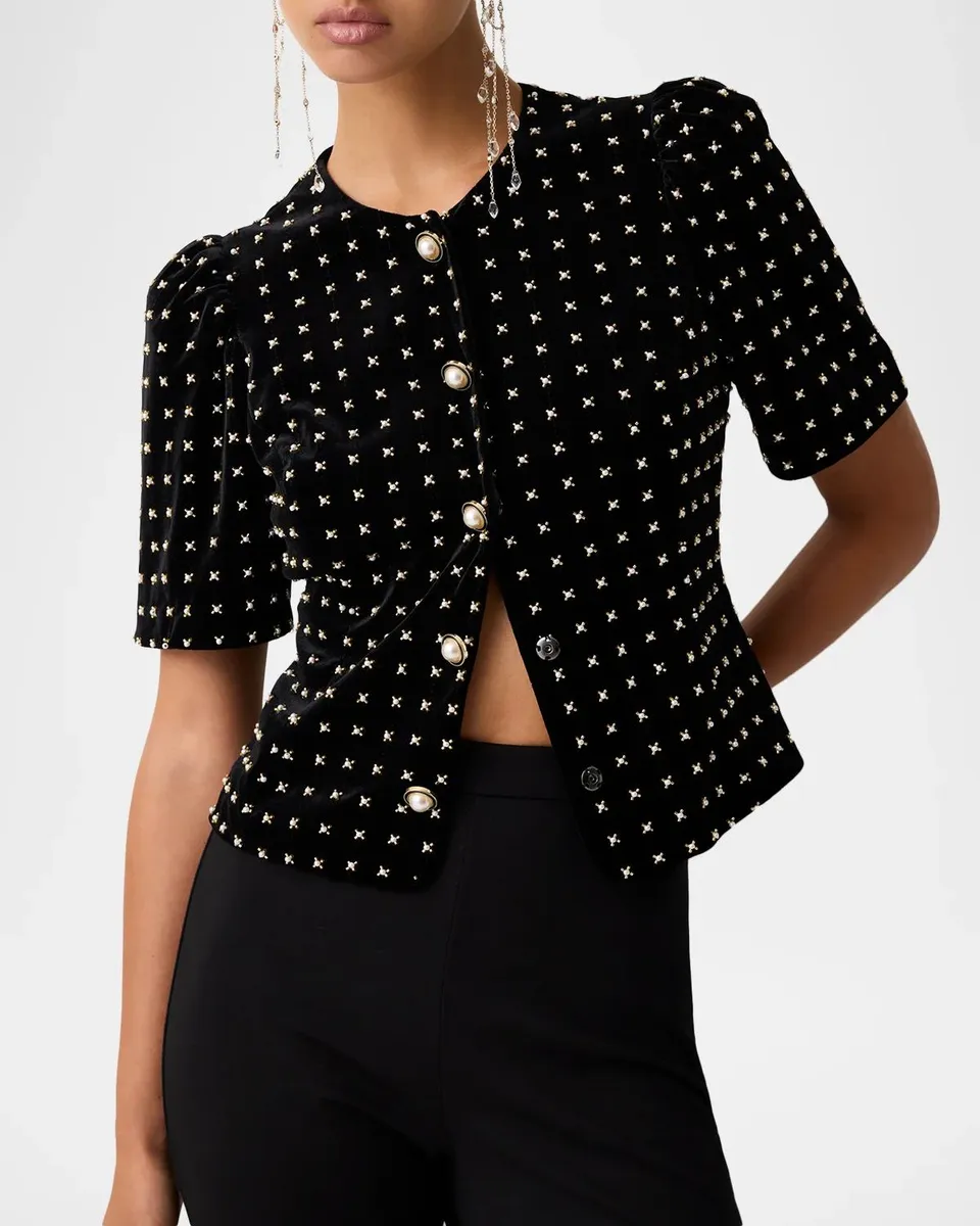 Ramy Brook Jemma Faux-Pearl Embellished Jacket | Thumbnail 3 Ramy Brook Jemma Faux-Pearl Embellished Jacket | Thumbnail 3