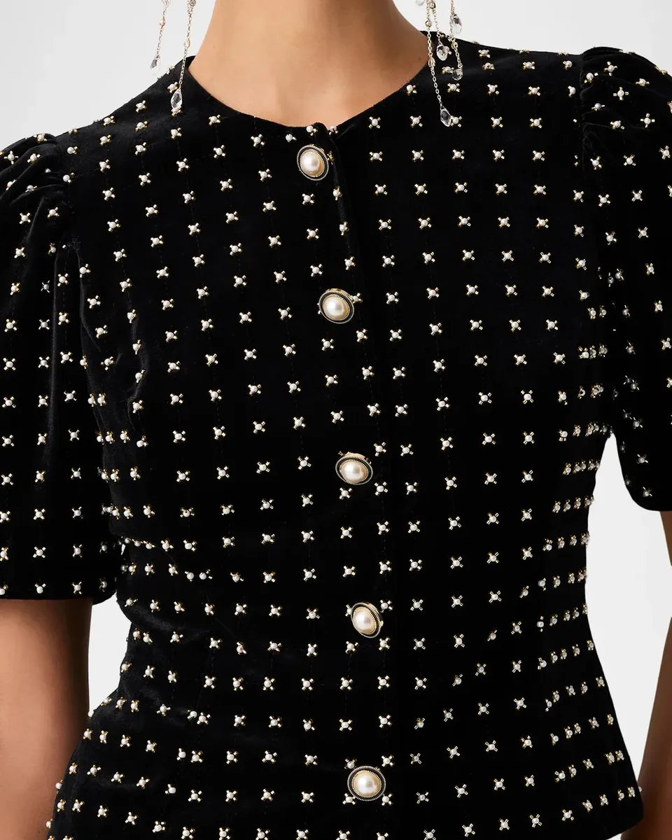 Ramy Brook Jemma Faux-Pearl Embellished Jacket | Thumbnail 4 Ramy Brook Jemma Faux-Pearl Embellished Jacket | Thumbnail 4