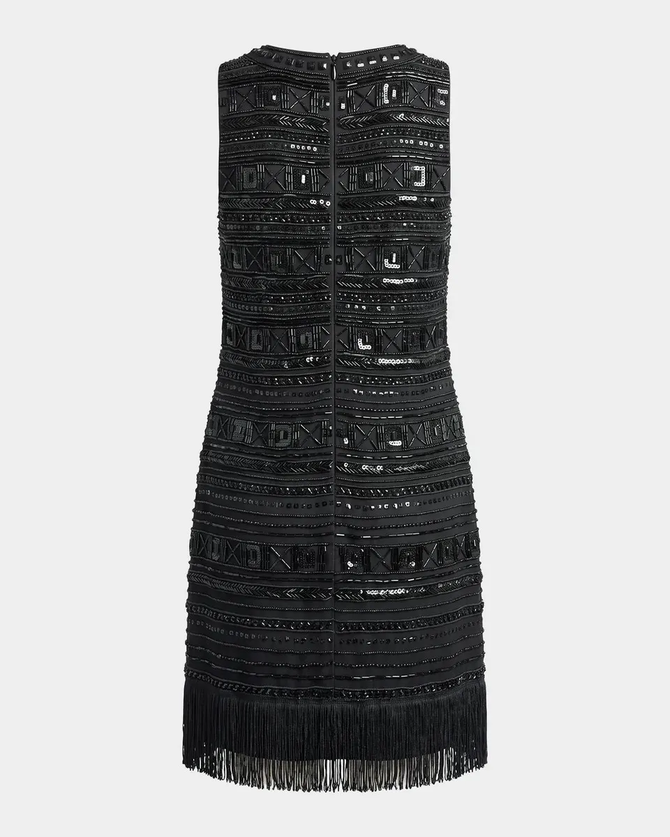 Mac Duggal Beaded Fringe-Hem Mini Shift Dress | Thumbnail 5 Mac Duggal Beaded Fringe-Hem Mini Shift Dress | Thumbnail 5