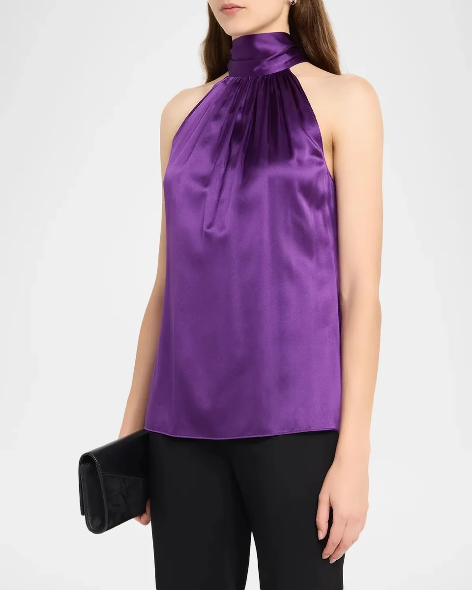 Ramy Brook Kristella Tie-Neck Halter Blouse | Thumbnail 4