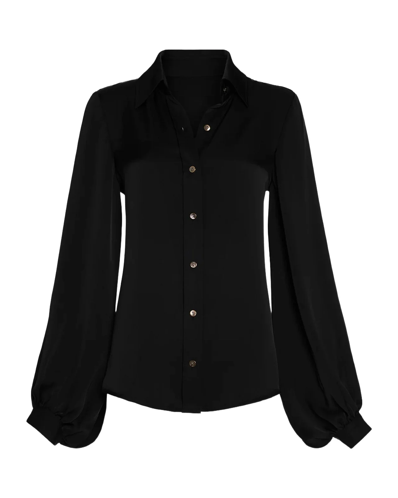 Ramy Brook Brynne Bishop-Sleeve Satin Blouse