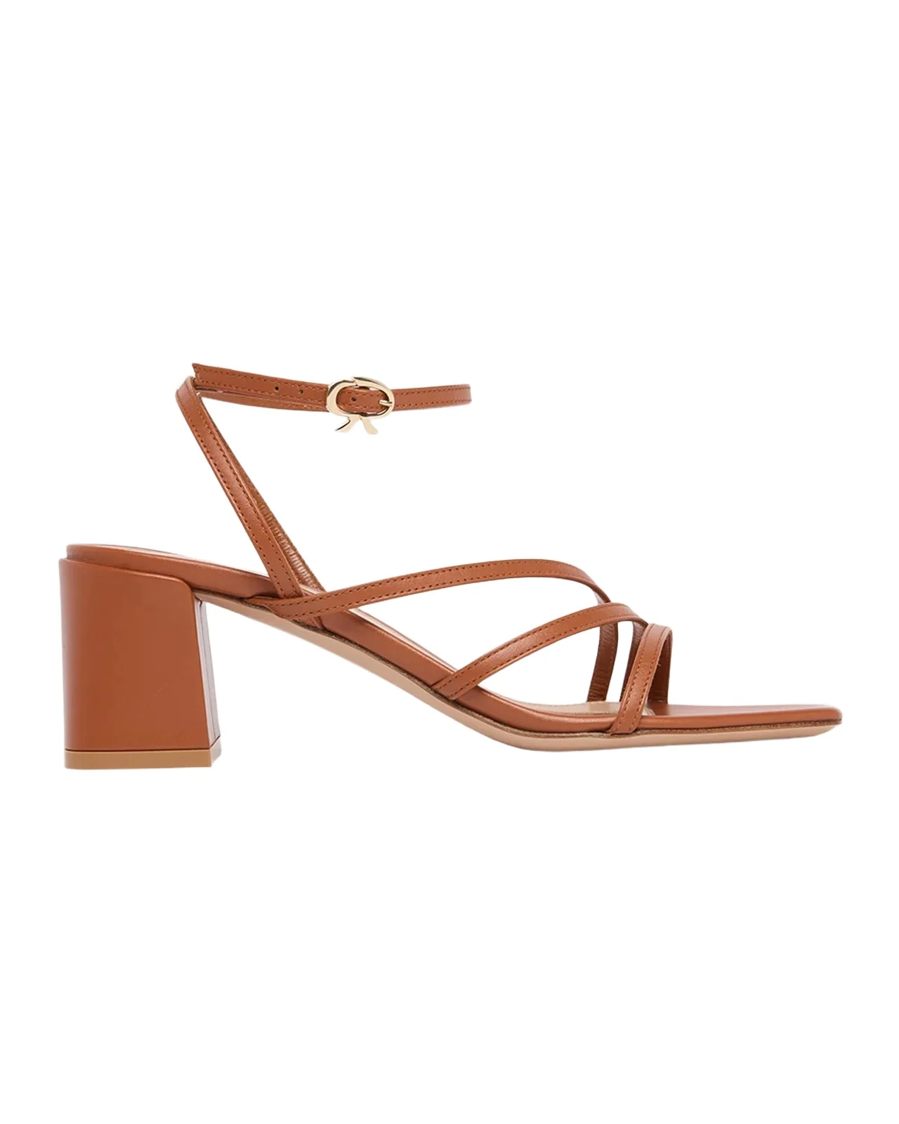 55mm Strappy Leather Ankle-Strap Sandals