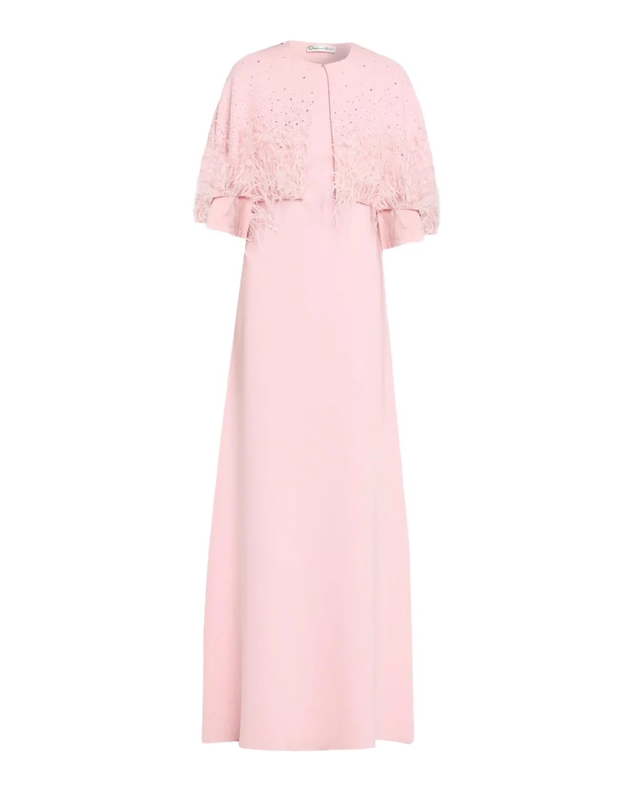 Embellished Capelet Silk Stretch A-Line Gown