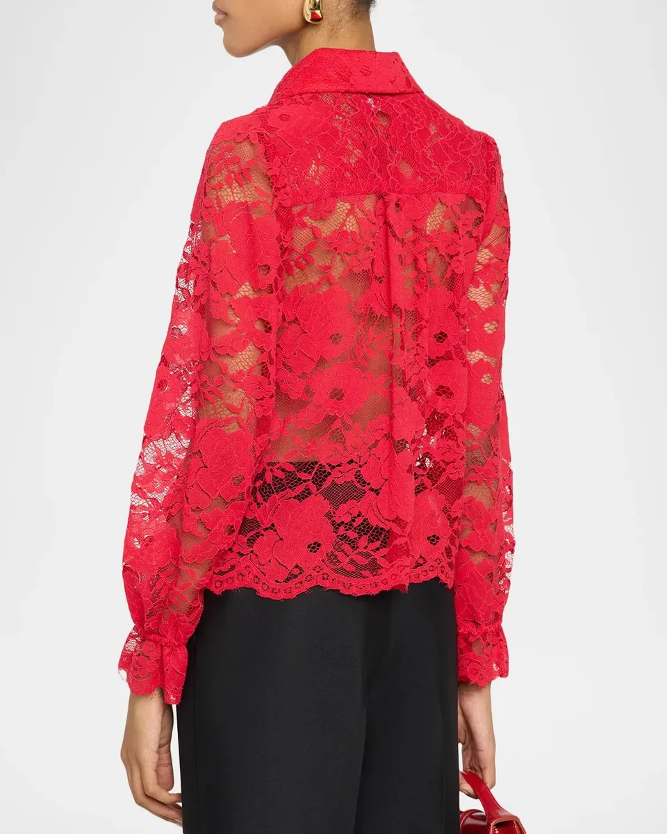Generation Love Priya Mesh Lace Button-Front Shirt | Thumbnail 3 Generation Love Priya Mesh Lace Button-Front Shirt | Thumbnail 3