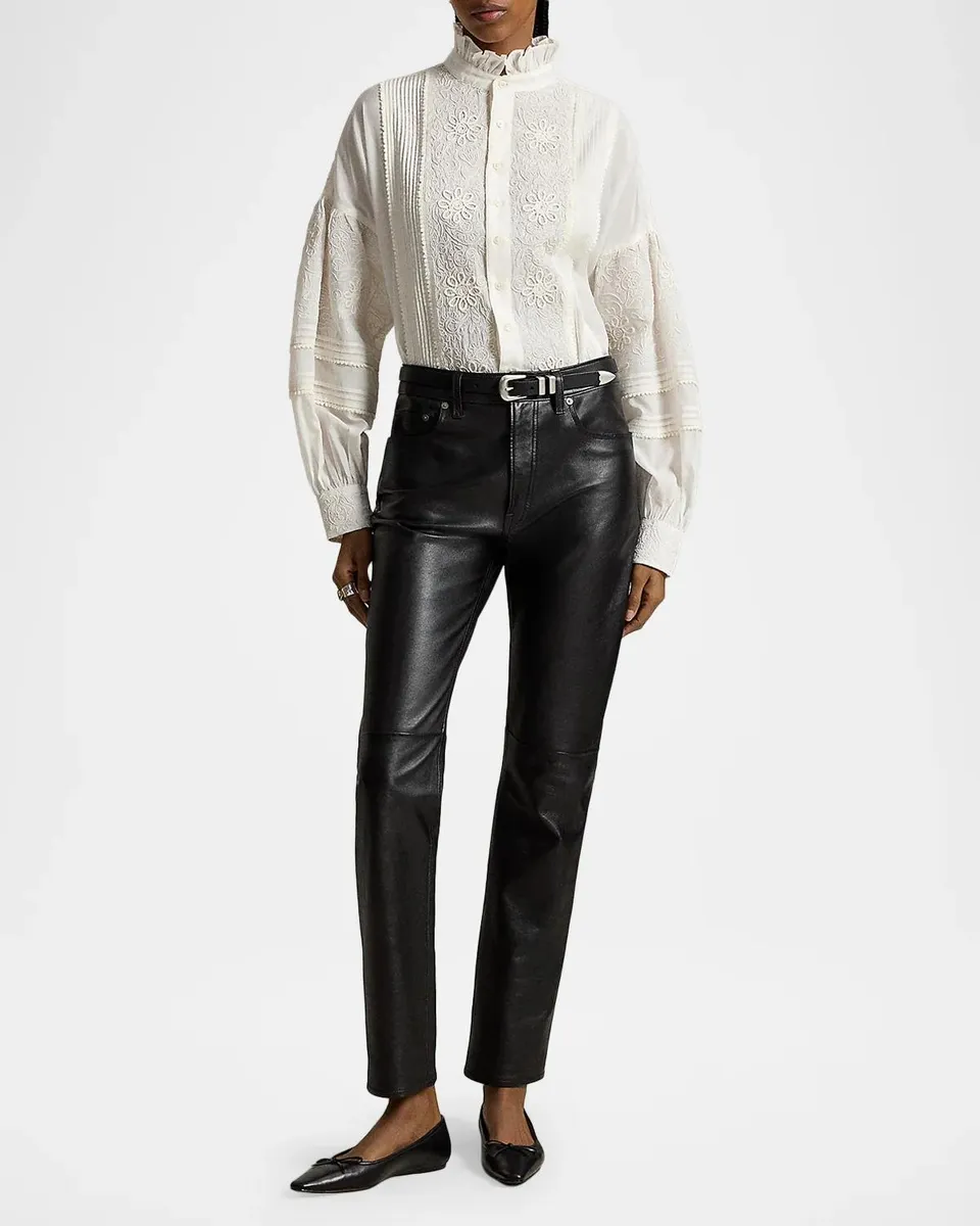 Polo Ralph Lauren Ruffle-Collar Embroidered Shirt | Thumbnail 2 Polo Ralph Lauren Ruffle-Collar Embroidered Shirt | Thumbnail 2