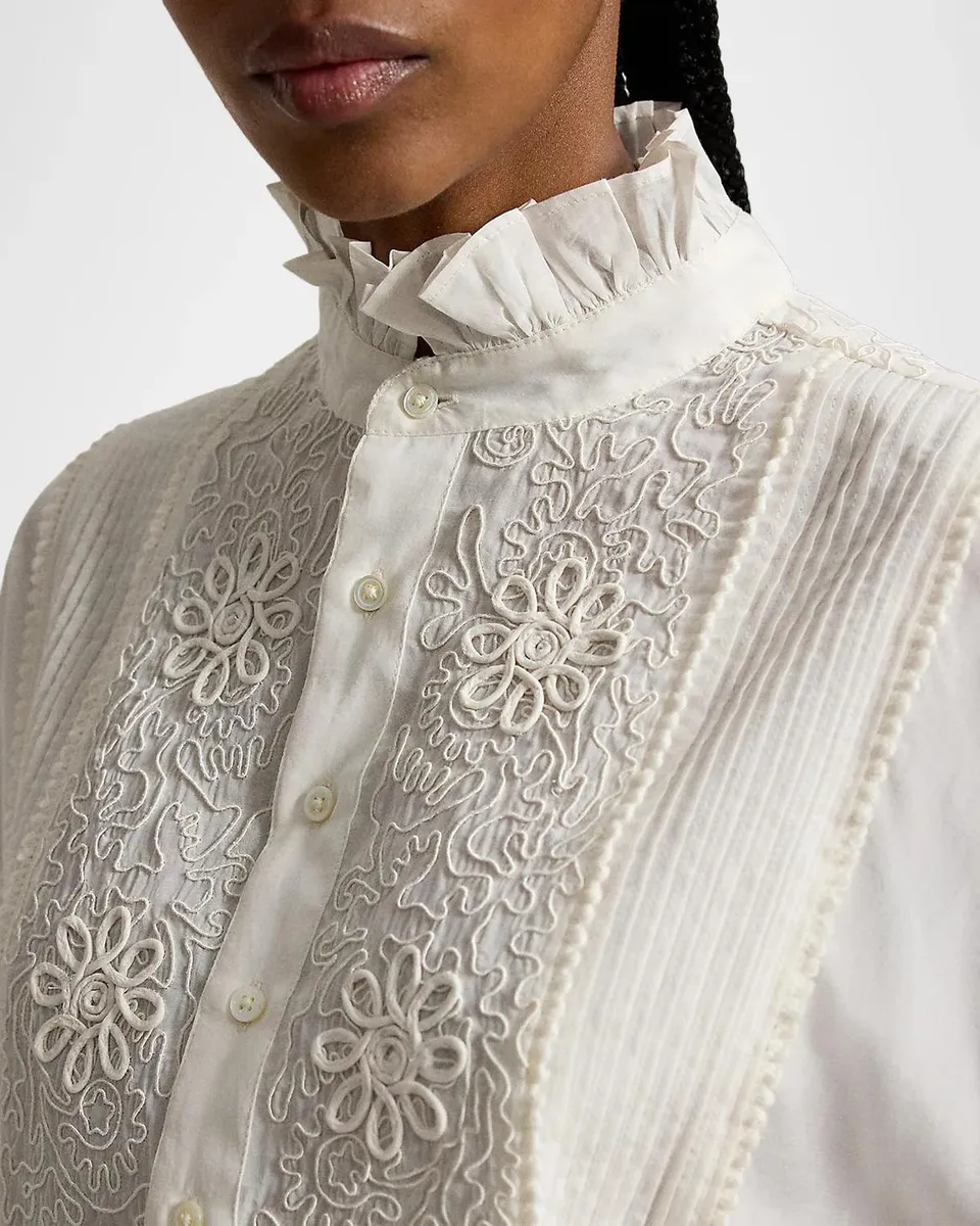 Polo Ralph Lauren Ruffle-Collar Embroidered Shirt | Thumbnail 5 Polo Ralph Lauren Ruffle-Collar Embroidered Shirt | Thumbnail 5