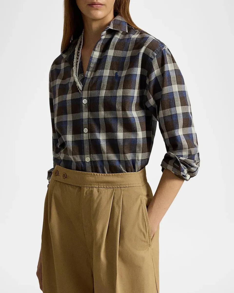 Polo Ralph Lauren Relaxed Fit Plaid Cotton Twill Shirt | Thumbnail 4 Polo Ralph Lauren Relaxed Fit Plaid Cotton Twill Shirt | Thumbnail 4