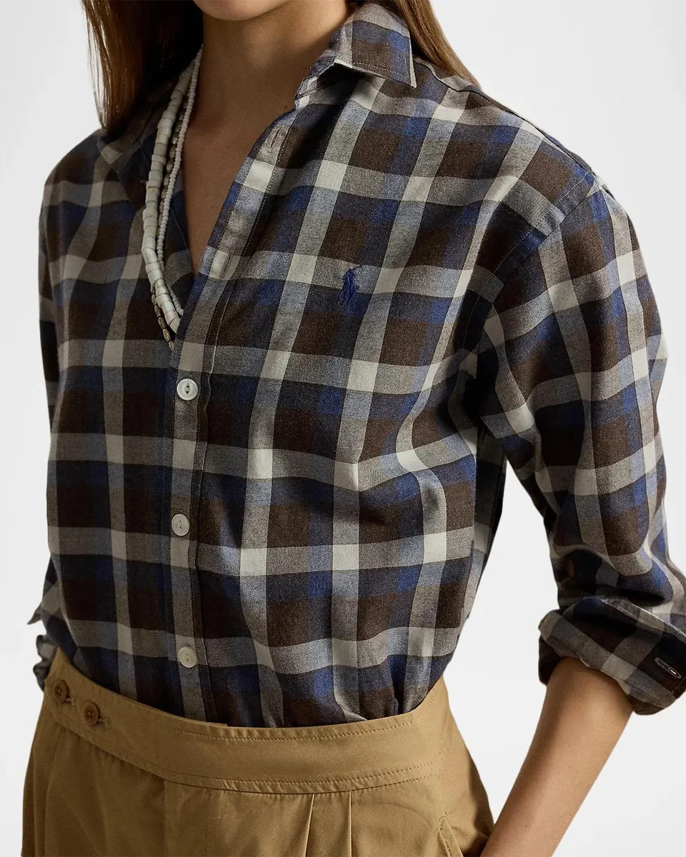 Polo Ralph Lauren Relaxed Fit Plaid Cotton Twill Shirt | Thumbnail 5 Polo Ralph Lauren Relaxed Fit Plaid Cotton Twill Shirt | Thumbnail 5