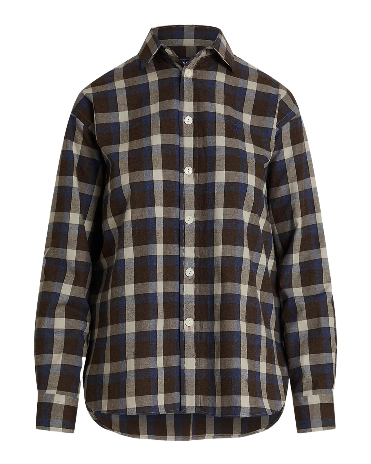 Relaxed Fit Plaid Cotton Twill Shirt