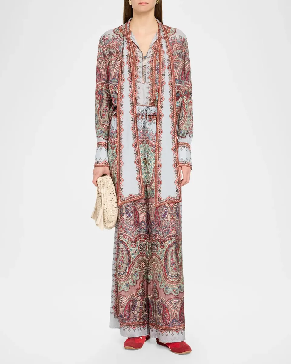 Zimmermann Fairlight Paisley Silk Tie-Neck Tunic Shirt | Thumbnail 2 Zimmermann Fairlight Paisley Silk Tie-Neck Tunic Shirt | Thumbnail 2