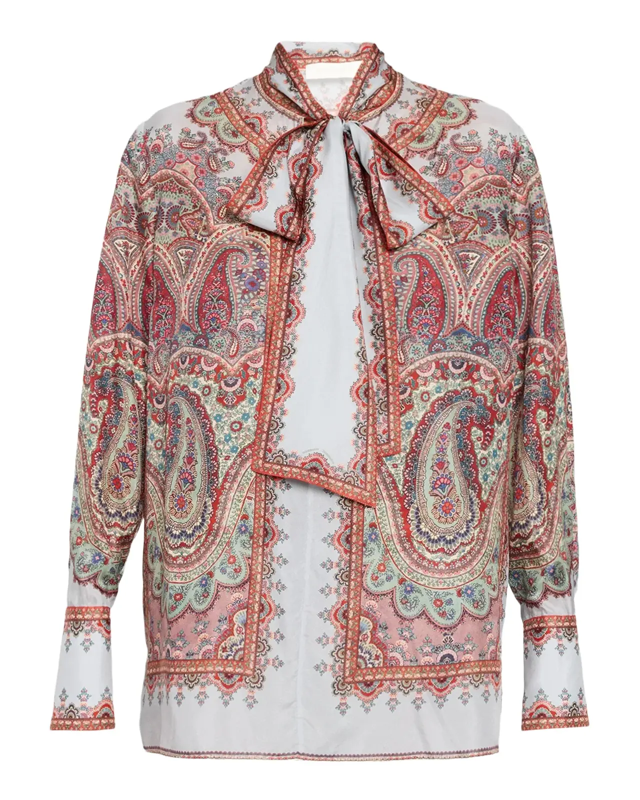 Fairlight Paisley Silk Tie-Neck Tunic Shirt Fairlight Paisley Silk Tie-Neck Tunic Shirt