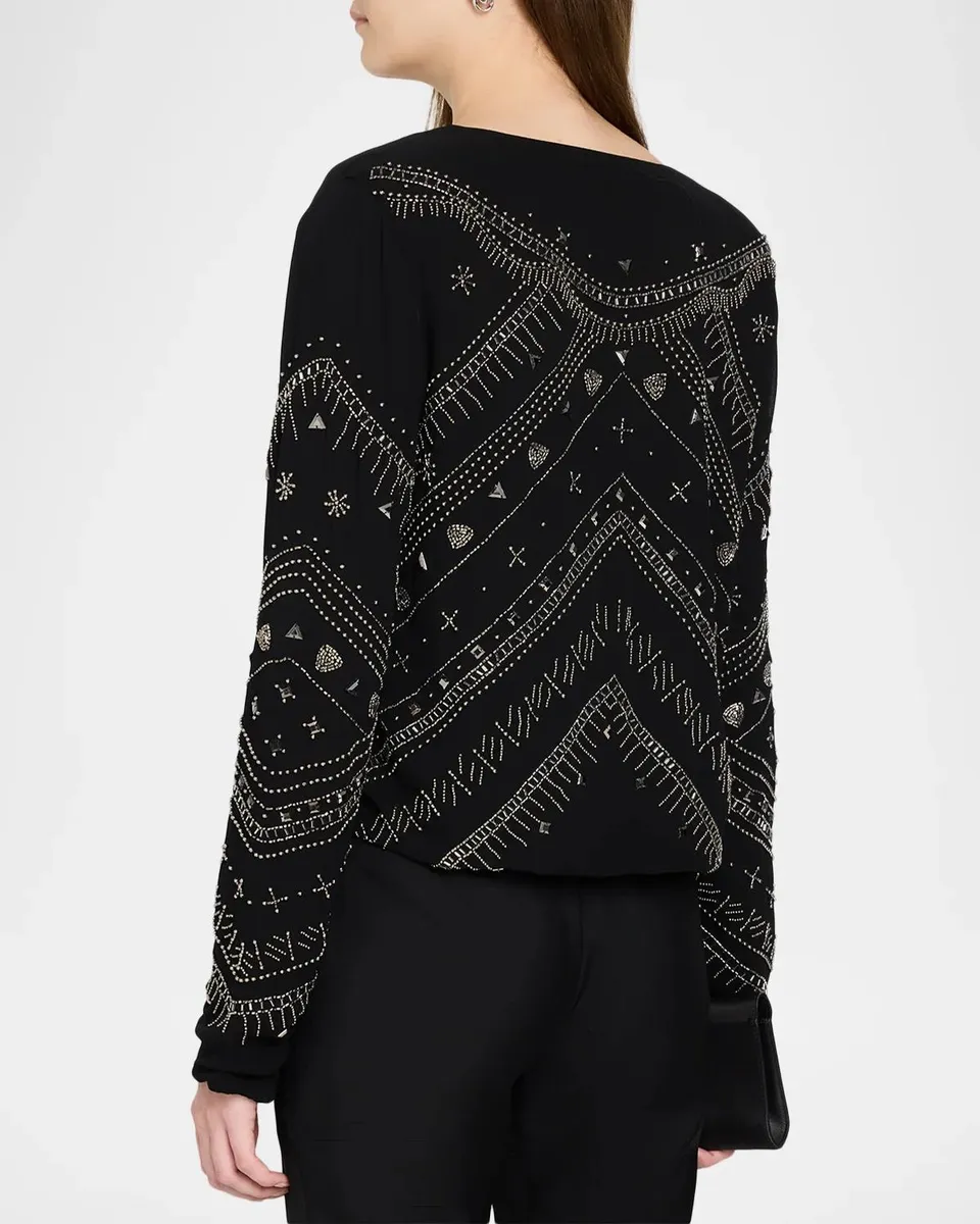 Ramy Brook Andreas Beaded Tie-Front Top | Thumbnail 3 Ramy Brook Andreas Beaded Tie-Front Top | Thumbnail 3