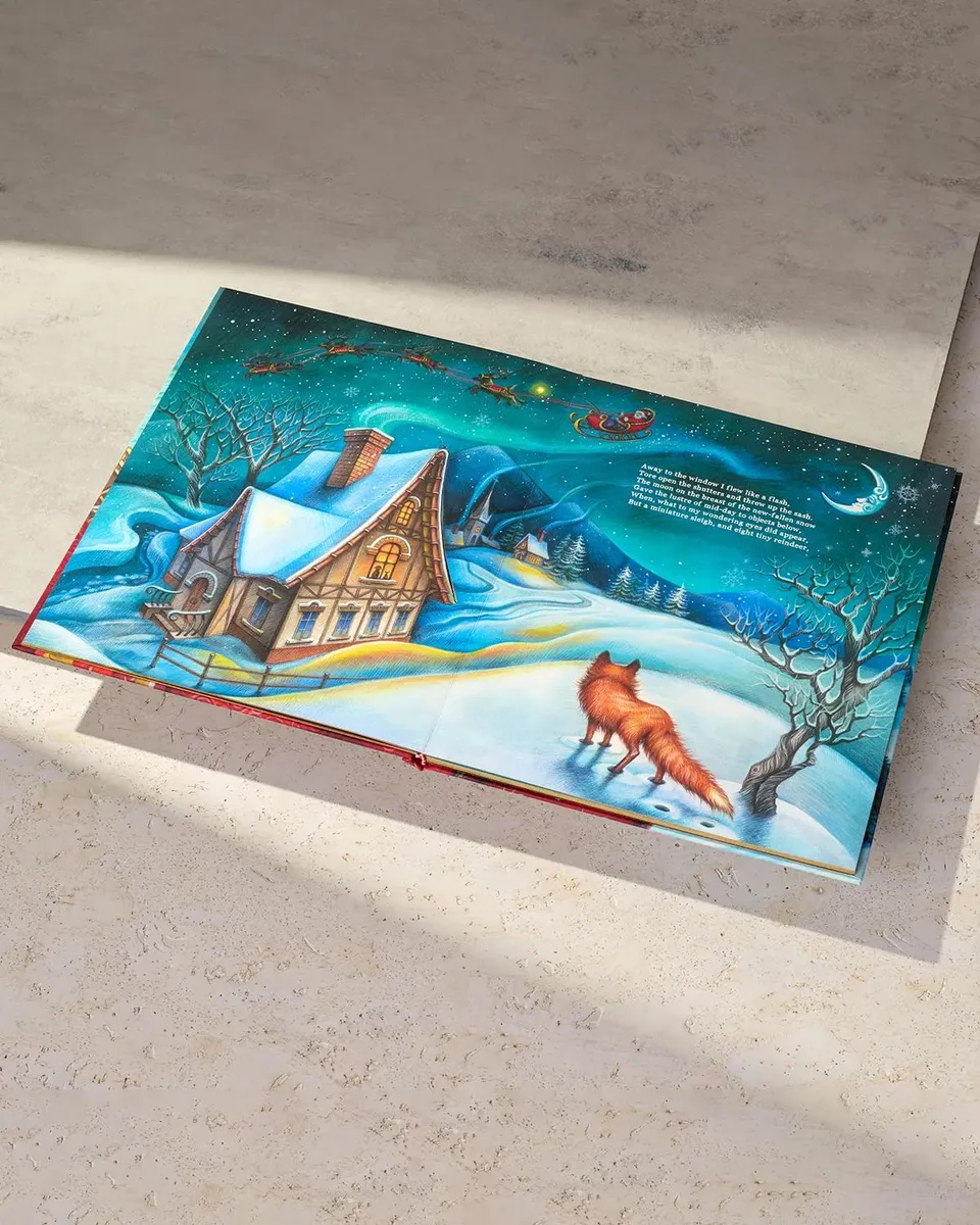 Twas the Night Before Christmas ' 18K Yellow Gold & Crystal Embellished Book | Thumbnail 6 Twas the Night Before Christmas ' 18K Yellow Gold & Crystal Embellished Book | Thumbnail 6