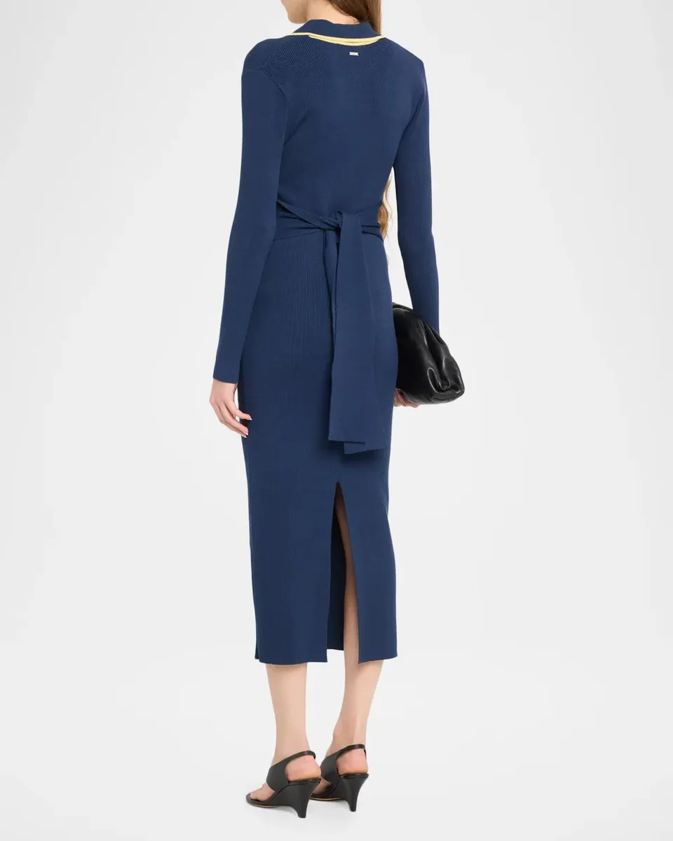 Toccin Carter Rib-Knit Self-Belt Midi Dress | Thumbnail 3 Toccin Carter Rib-Knit Self-Belt Midi Dress | Thumbnail 3