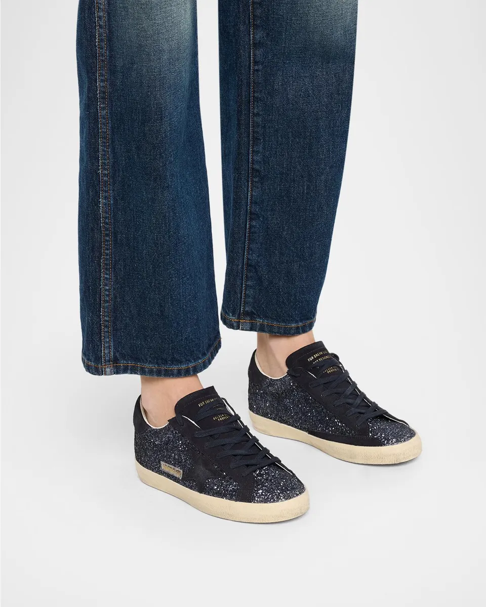 Golden Goose Super Star Glitter & Suede Low-Top Sneakers | Thumbnail 2