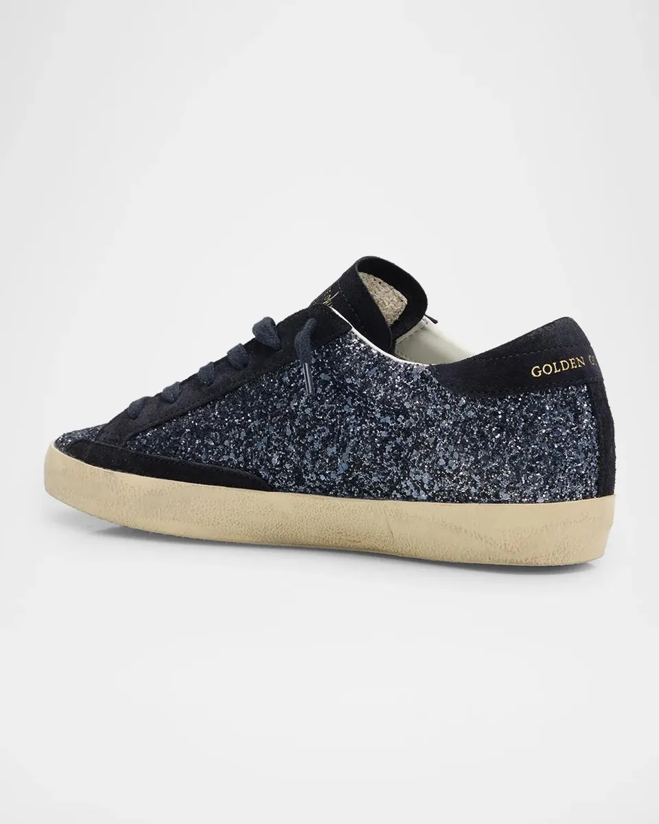Golden Goose Super Star Glitter & Suede Low-Top Sneakers | Thumbnail 4